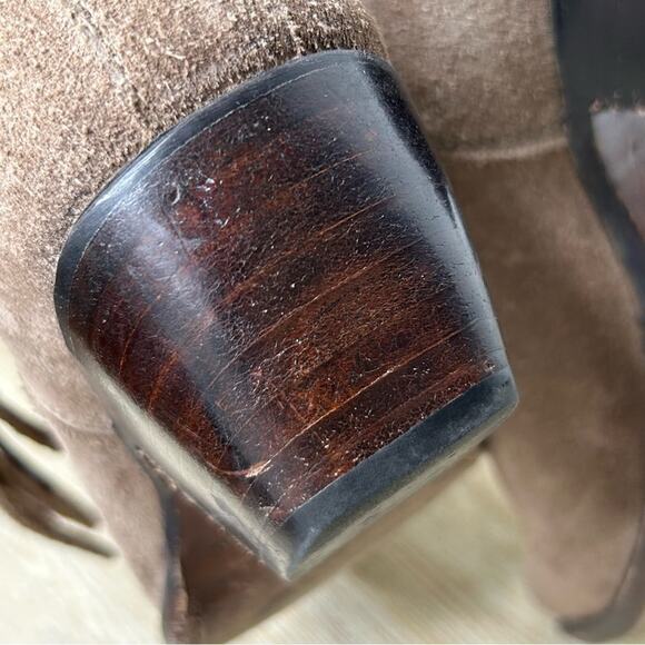 Frye Sacha Fringe Boho Western Suede Ash Bootie 9.5 - Picture 10 of 14